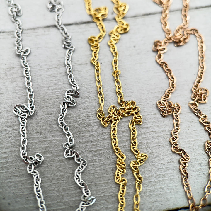 Stainless Steel Chain 16", 18", or 20" Length - Dainty Feminine Layering - Silver Gold Rose - 316L Surgical Grade Hypoallergenic Non-Tarnish - SunlightSilver
