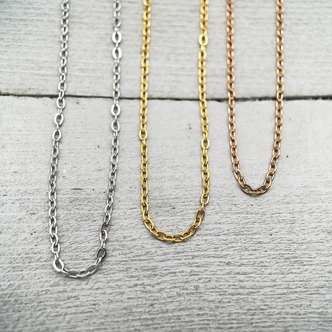Stainless Steel Chain 16", 18", or 20" Length - Dainty Feminine Layering - Silver Gold Rose - 316L Surgical Grade Hypoallergenic Non-Tarnish - SunlightSilver