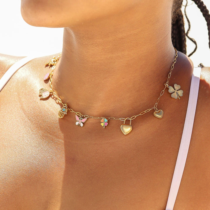 Personalized Heart Lock Necklace • Engraved Padlock Charm • Stainless Steel Love Lock • Custom Name or Date • Anniversary Gift - SunlightSilver