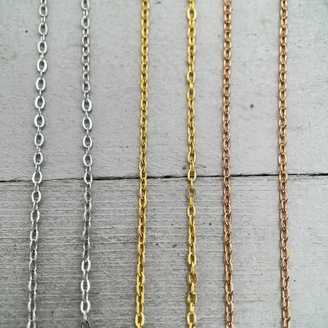 Stainless Steel Chain 16", 18", or 20" Length - Dainty Feminine Layering - Silver Gold Rose - 316L Surgical Grade Hypoallergenic Non-Tarnish - SunlightSilver