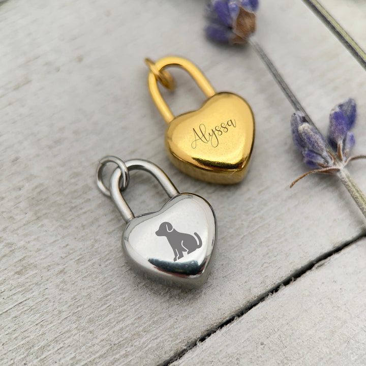 Personalized Heart Lock Necklace • Engraved Padlock Charm • Stainless Steel Love Lock • Custom Name or Date • Anniversary Gift - SunlightSilver