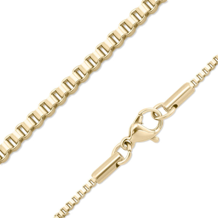 14k Gold Filled Box Chain Necklace - 20 Inch, Thin 1 - SunlightSilver