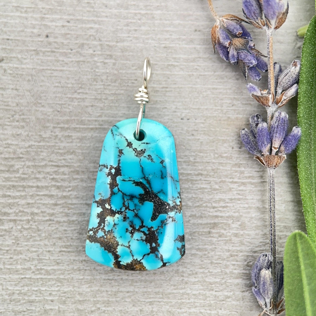 Turquoise Pendant | AAA Sky Blue Natural Turquoise | Sterling Silver Jewelry - SunlightSilver