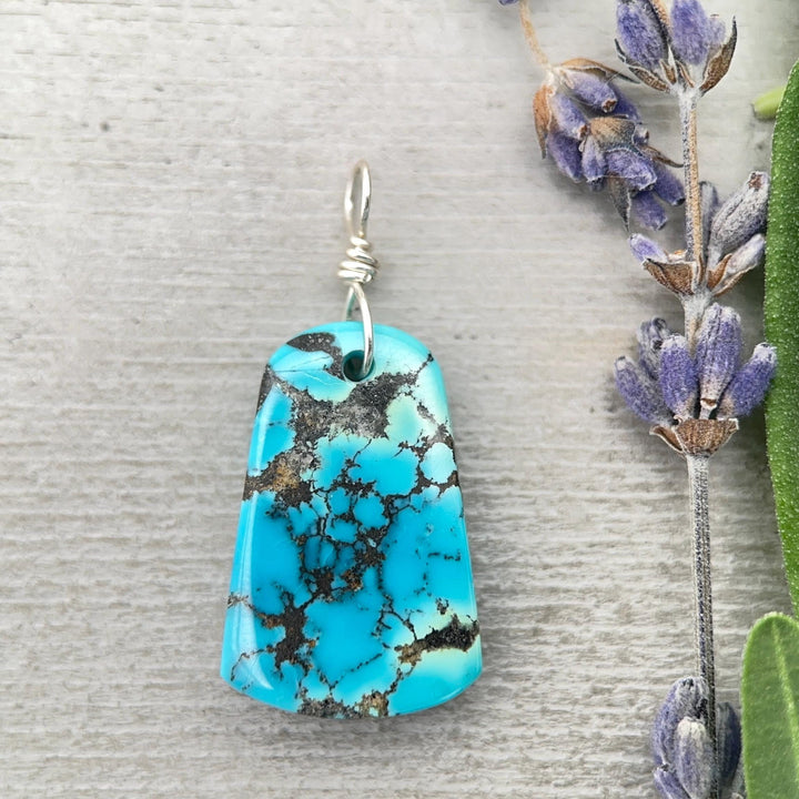 Turquoise Pendant | AAA Sky Blue Natural Turquoise | Sterling Silver Jewelry - SunlightSilver