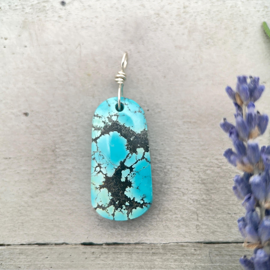 Turquoise Pendant | AAA Sky Blue Natural Turquoise | Sterling Silver Jewelry - SunlightSilver