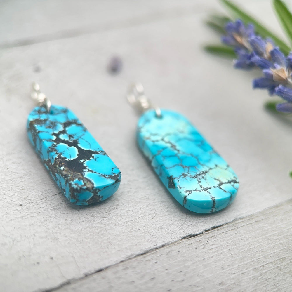 Turquoise Pendant | AAA Sky Blue Natural Turquoise | Sterling Silver Jewelry - SunlightSilver