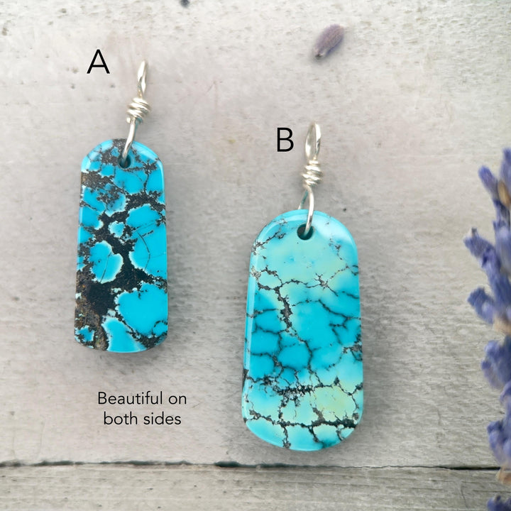 Turquoise Pendant | AAA Sky Blue Natural Turquoise | Sterling Silver Jewelry - SunlightSilver