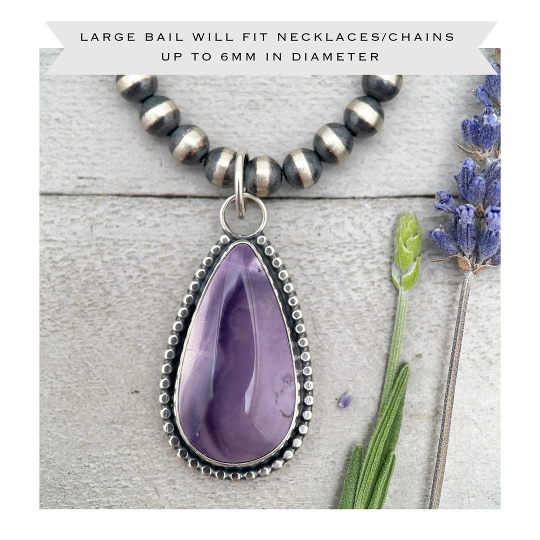Purple Tiffany Stone and Sterling Silver Pendant Necklace - SunlightSilver