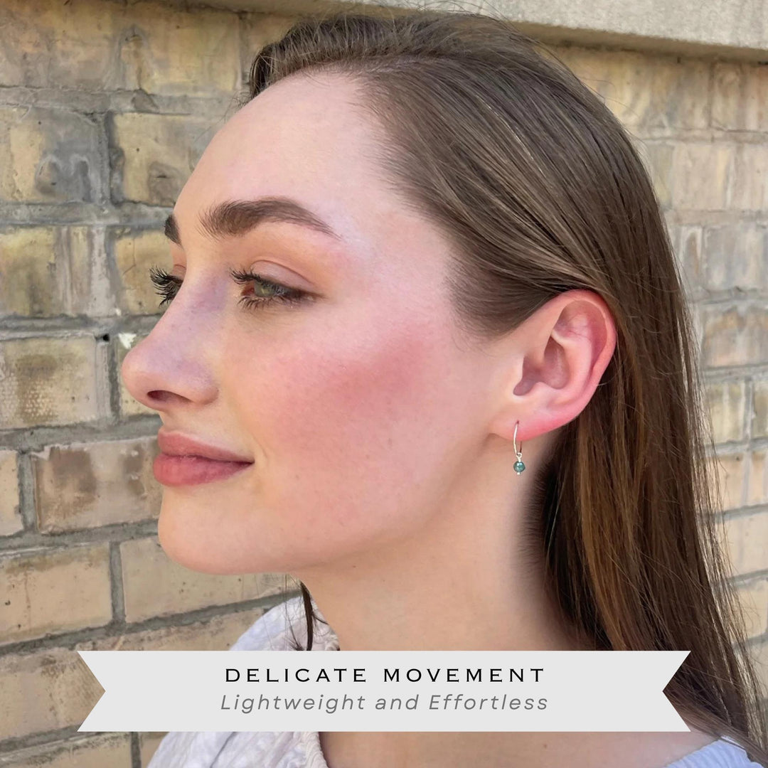 Green Onyx Hoop Earrings | May Birthstone Gemstone Charms - Sterling Silver, Rose, Gold - SunlightSilver