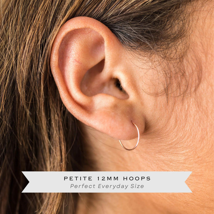 Pearl Charm Hoop Earrings | Sterling Silver, Yellow or Rose Gold-Fill | June Birthstone - SunlightSilver
