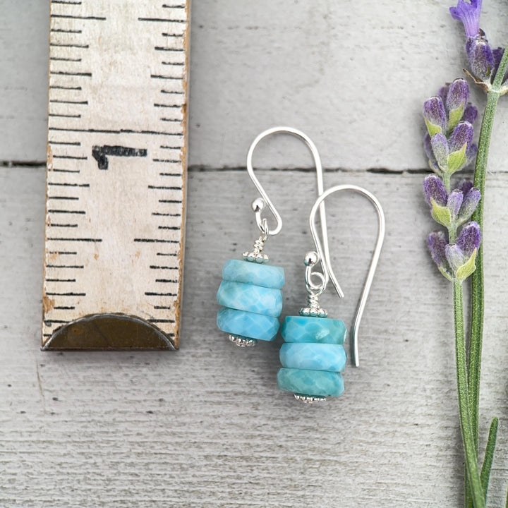 Larimar and Solid 925 Sterling Silver Earrings - SunlightSilver
