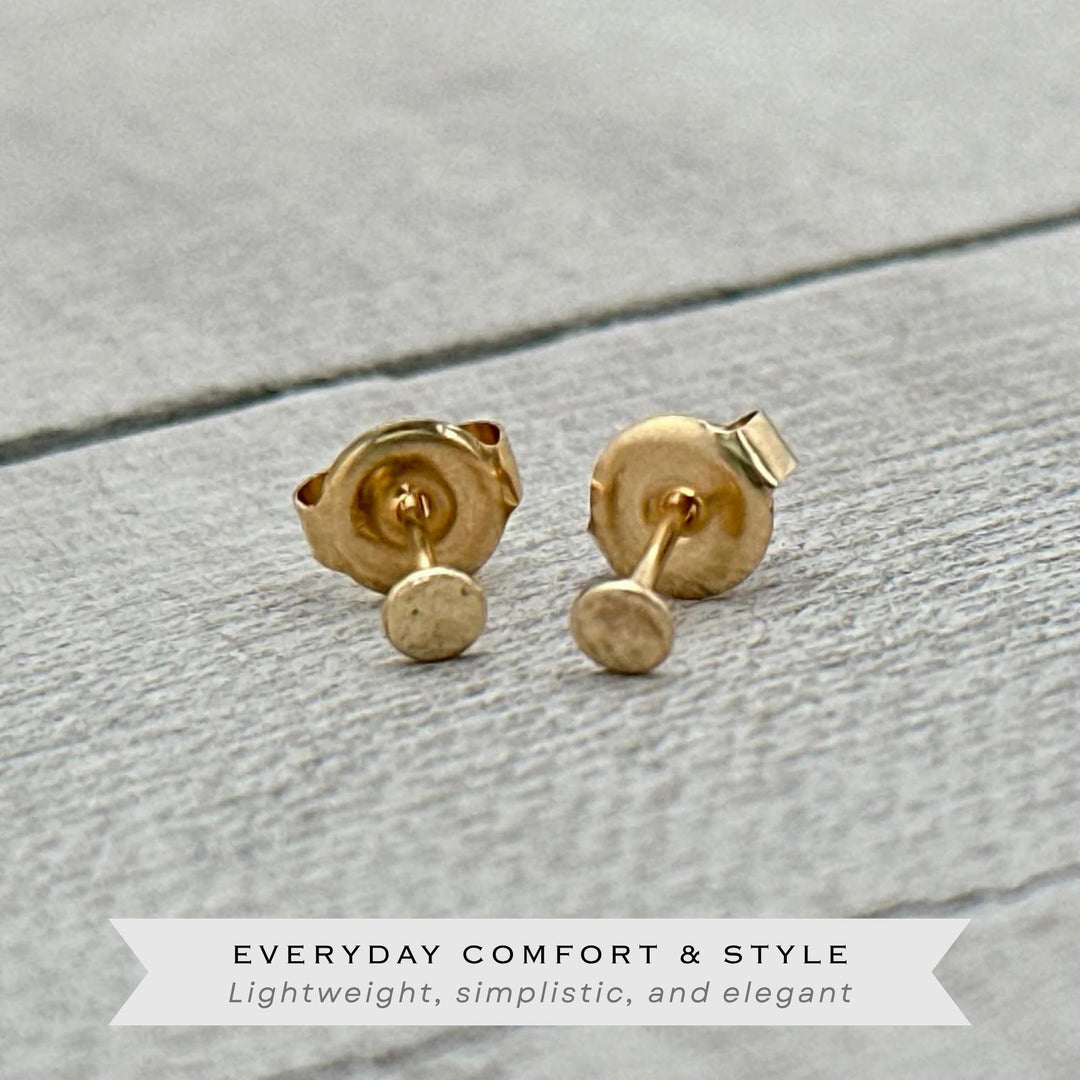 Dot Stud Earrings in 14K Yellow Gold Fill - SunlightSilver