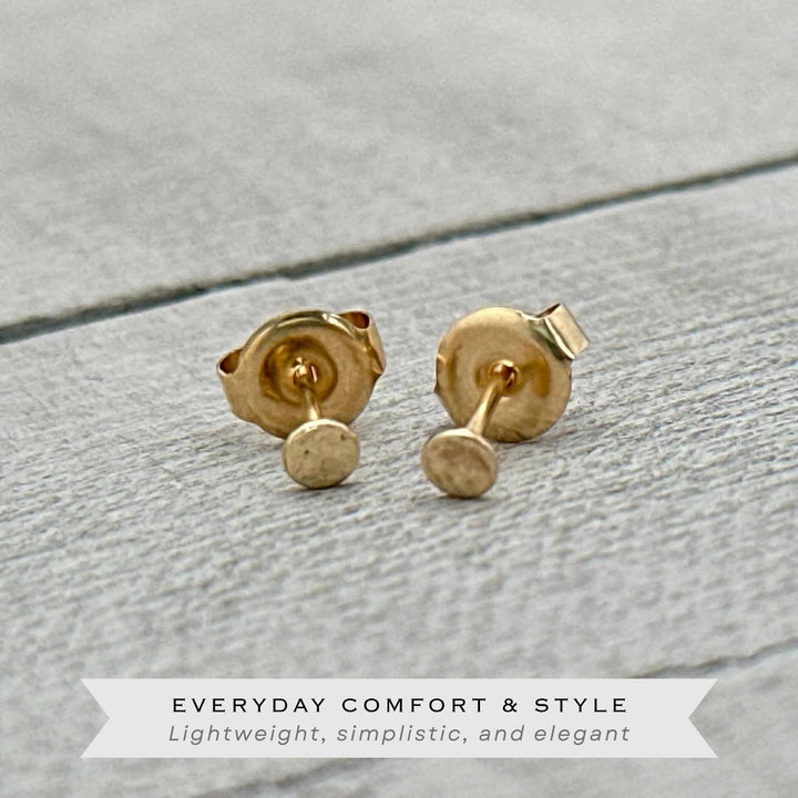 Dot Stud Earrings in 14K Yellow Gold Fill - SunlightSilver