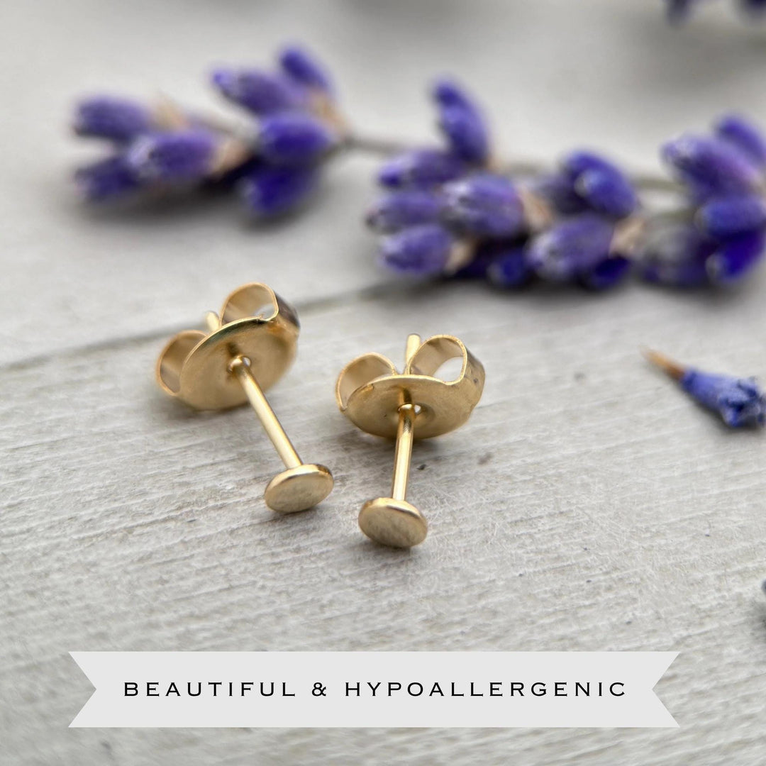 Dot Stud Earrings in 14K Yellow Gold Fill - SunlightSilver