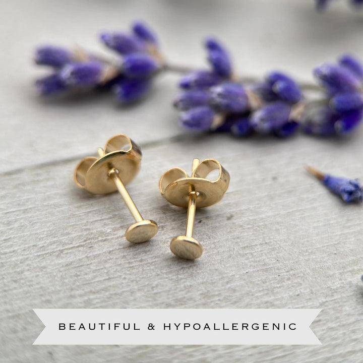Dot Stud Earrings in 14K Yellow Gold Fill - SunlightSilver