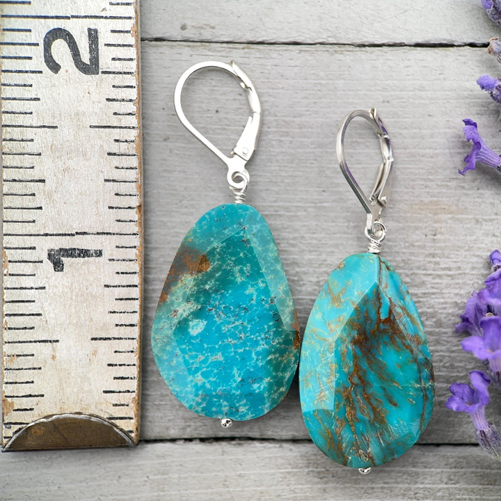 Sleeping Beauty Turquoise and Sterling Silver Earrings - SunlightSilver