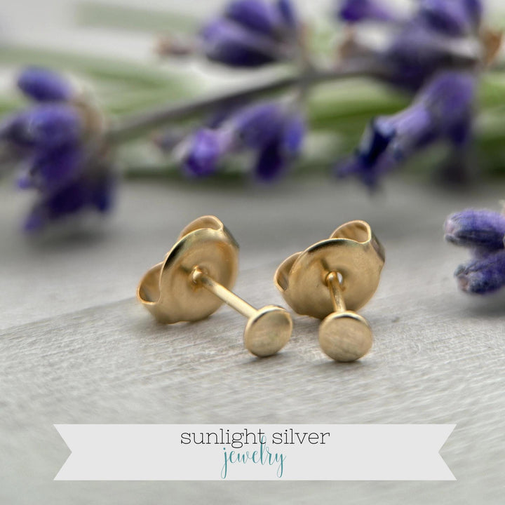 Dot Stud Earrings in 14K Yellow Gold Fill - SunlightSilver