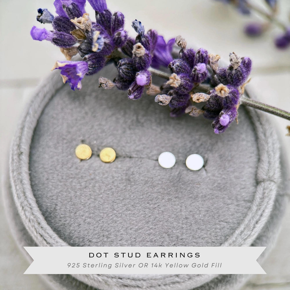 Dot Stud Earrings in 14K Yellow Gold Fill - SunlightSilver