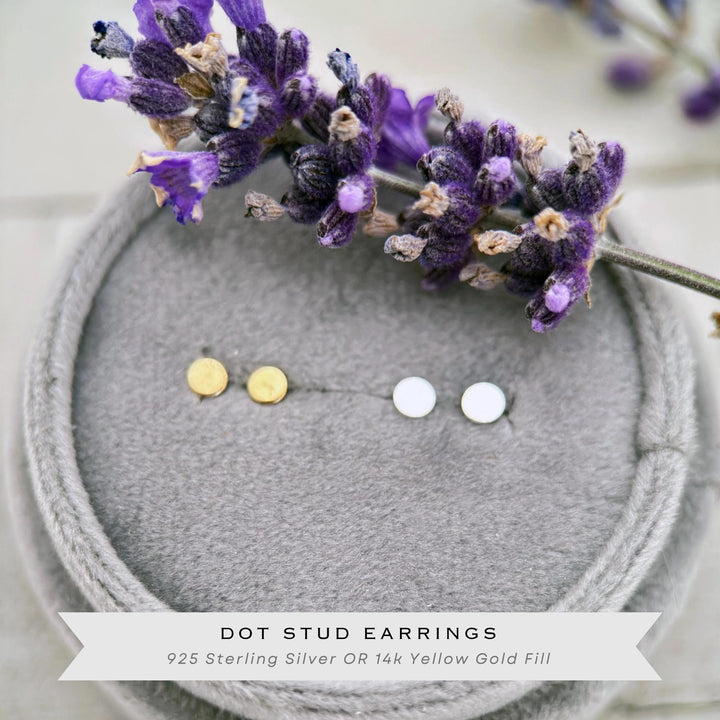 Dot Stud Earrings in 14K Yellow Gold Fill - SunlightSilver