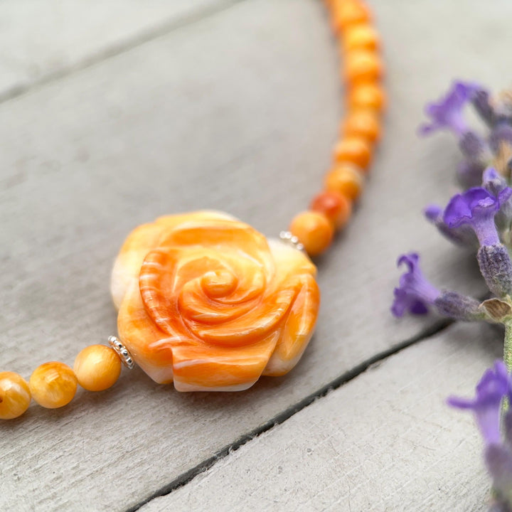 Spiny Oyster Shell Necklace | Brown Leather, Thai Hill-Tribe | For Him or Her - SunlightSilver