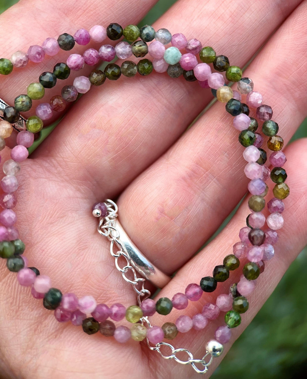 Tourmaline and Sterling Silver Necklace - SunlightSilver