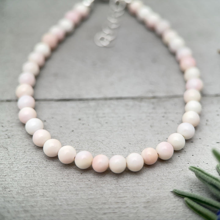 Large Pink Queen Conch Shell, Navajo Pearl, and Solid 925 Sterling Silver Necklace - SunlightSilver