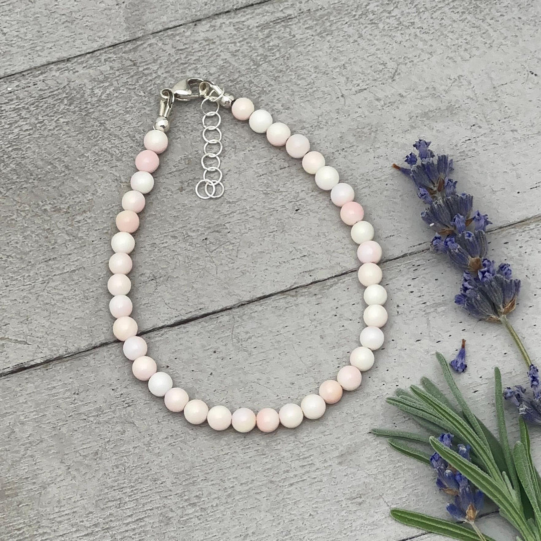Large Pink Queen Conch Shell, Navajo Pearl, and Solid 925 Sterling Silver Necklace - SunlightSilver
