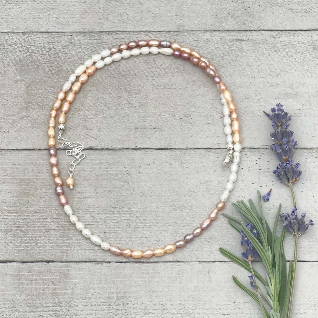 Freshwater Peacock Pearl and Sterling Silver Necklace - SunlightSilver