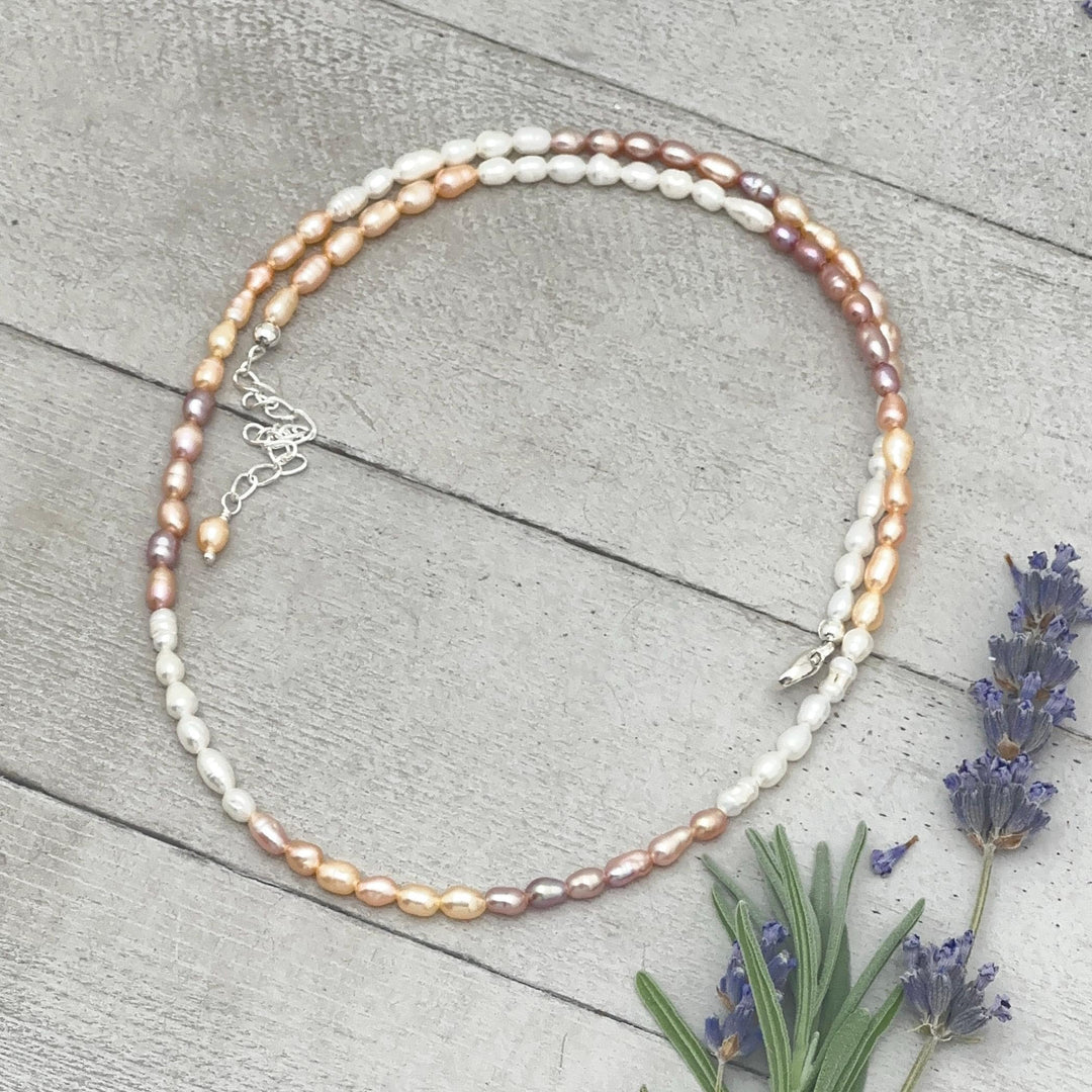 Freshwater Peacock Pearl and Sterling Silver Necklace - SunlightSilver