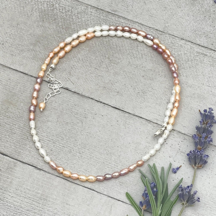 Freshwater Peacock Pearl and Sterling Silver Necklace - SunlightSilver
