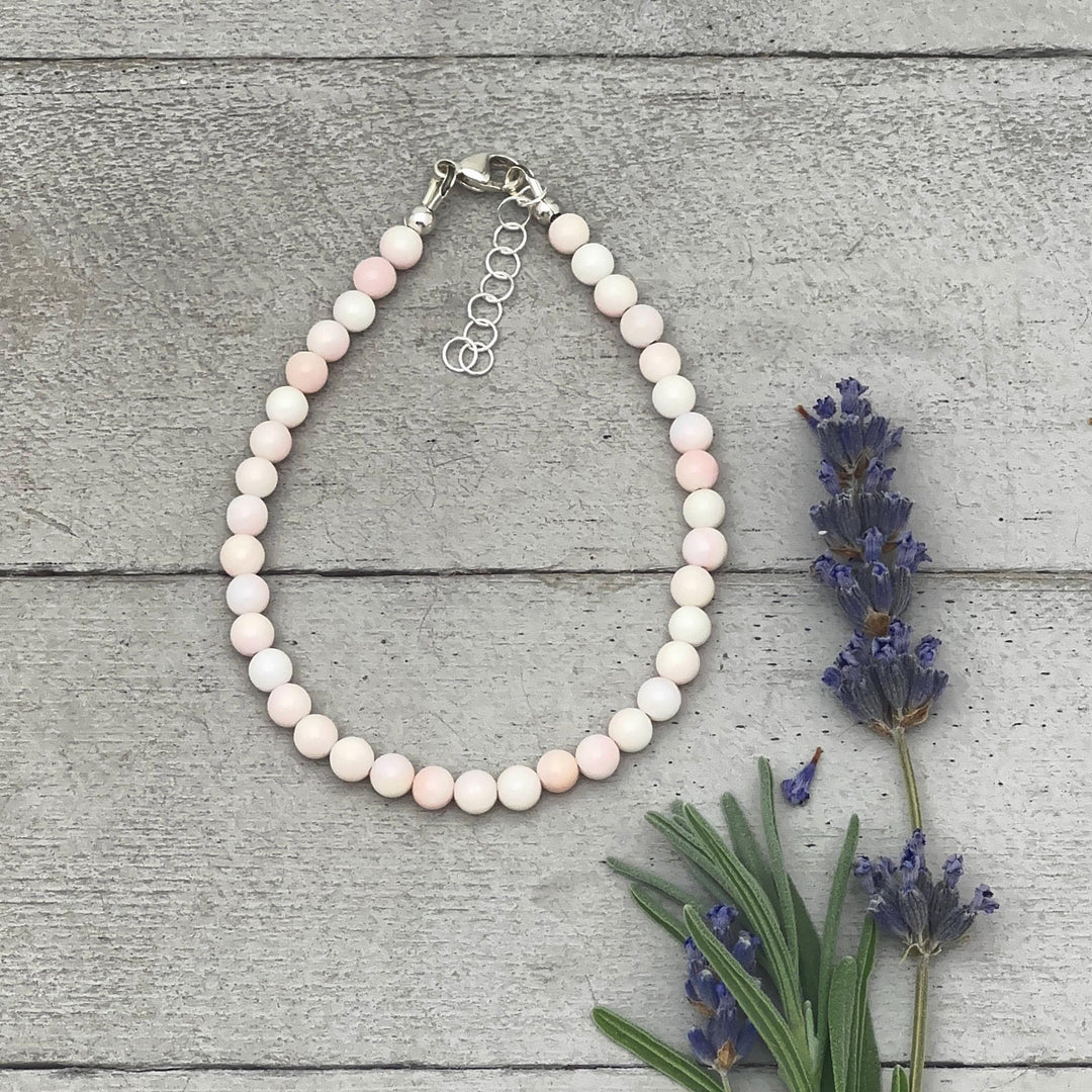 Large Pink Queen Conch Shell, Navajo Pearl, and Solid 925 Sterling Silver Necklace - SunlightSilver