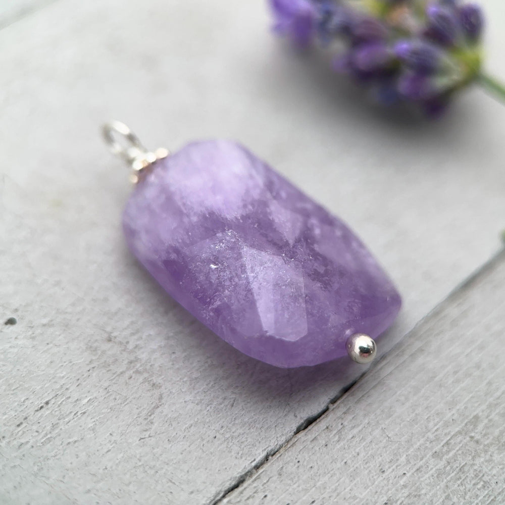 Amethyst Crystal Sterling Silver Pendant - SunlightSilver