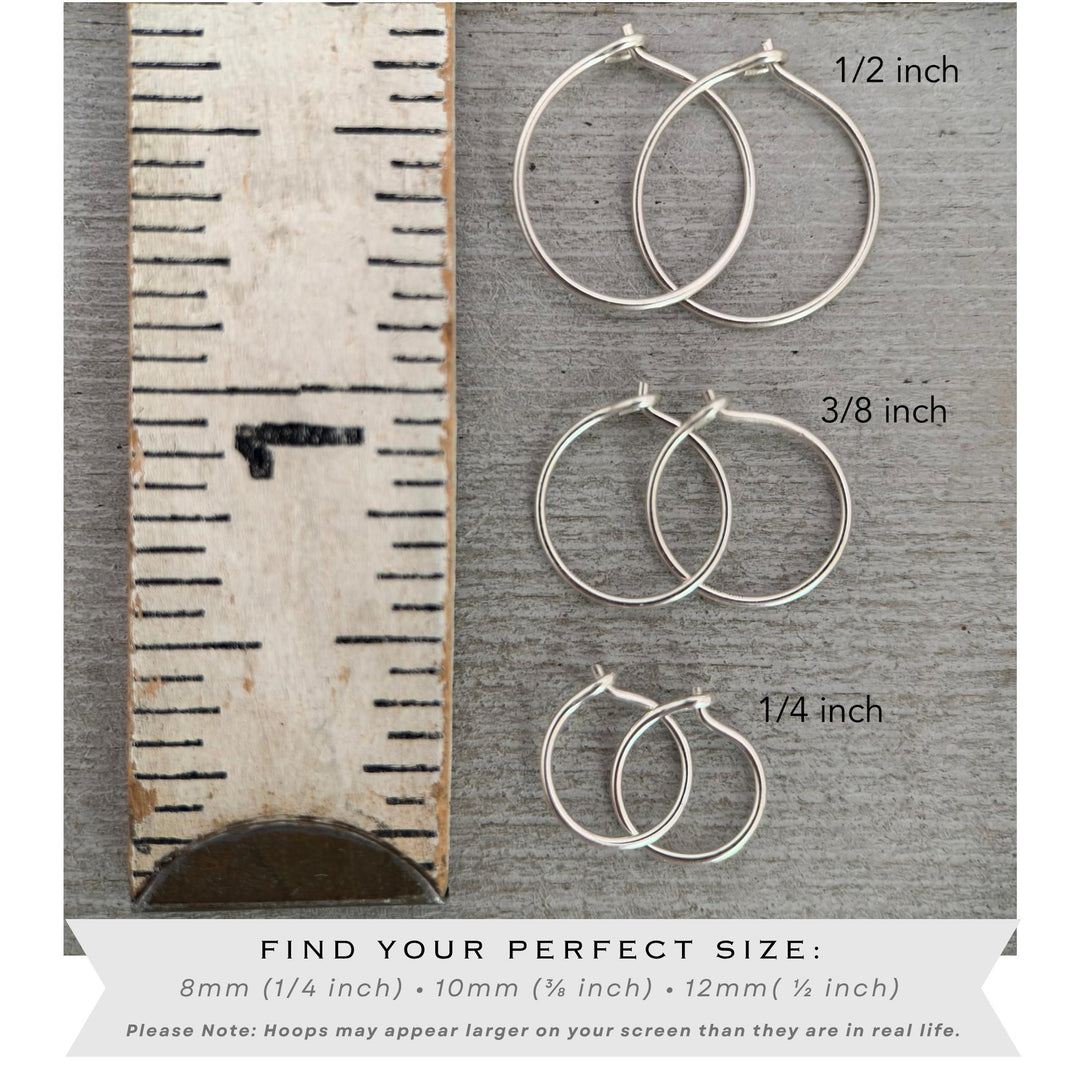 Solid Platinum Hoops | Thin - SunlightSilver