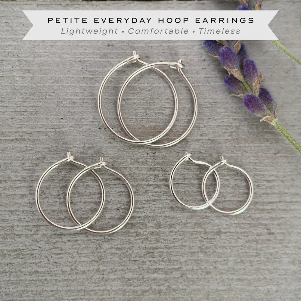 Solid Platinum Hoops | Thin - SunlightSilver