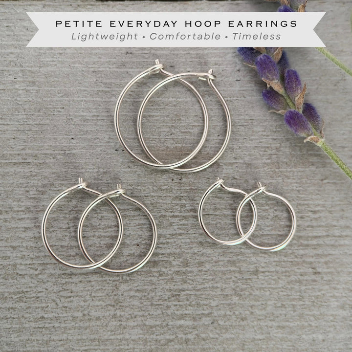 Solid Platinum Hoops | Thin - SunlightSilver