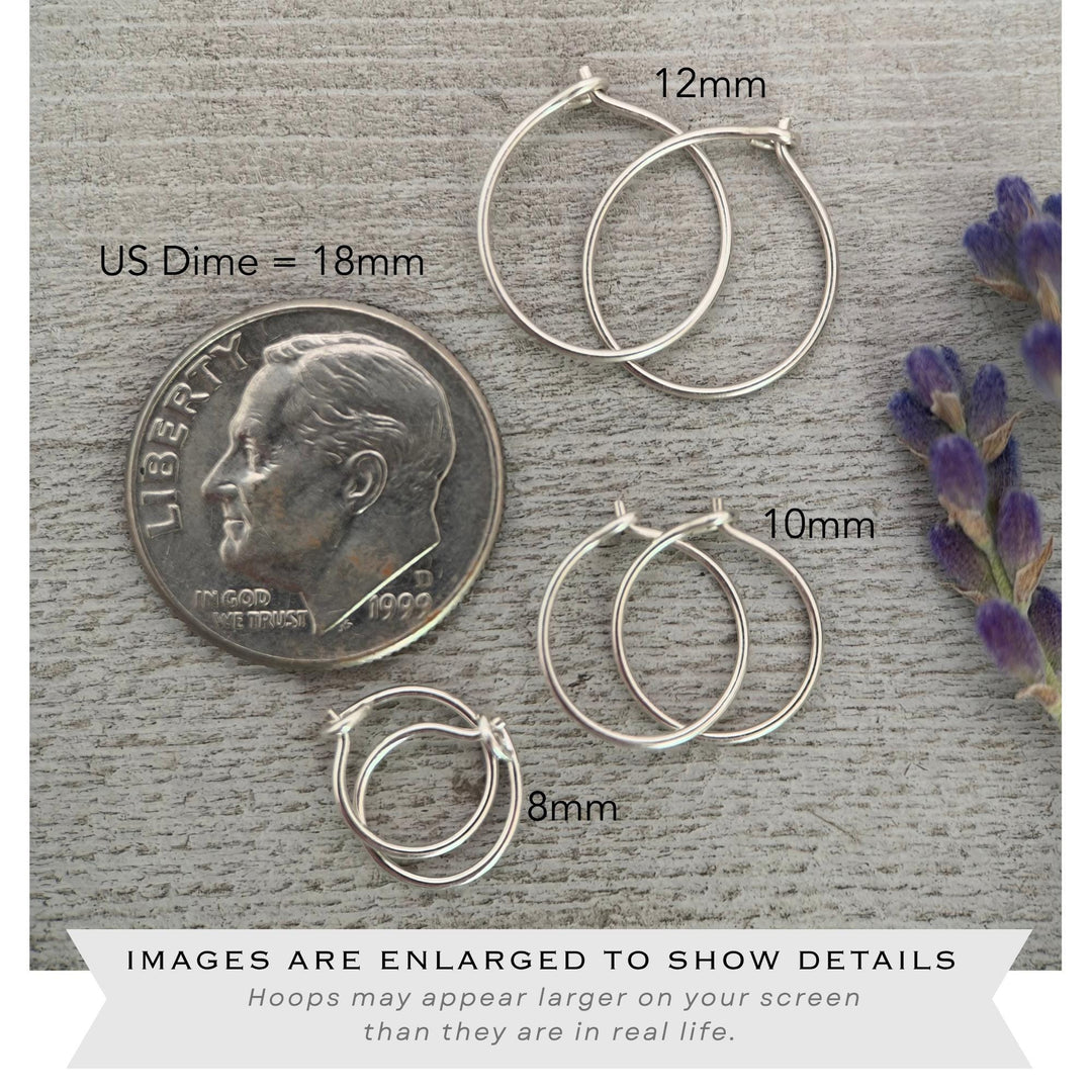Solid Platinum Hoops | Thin - SunlightSilver