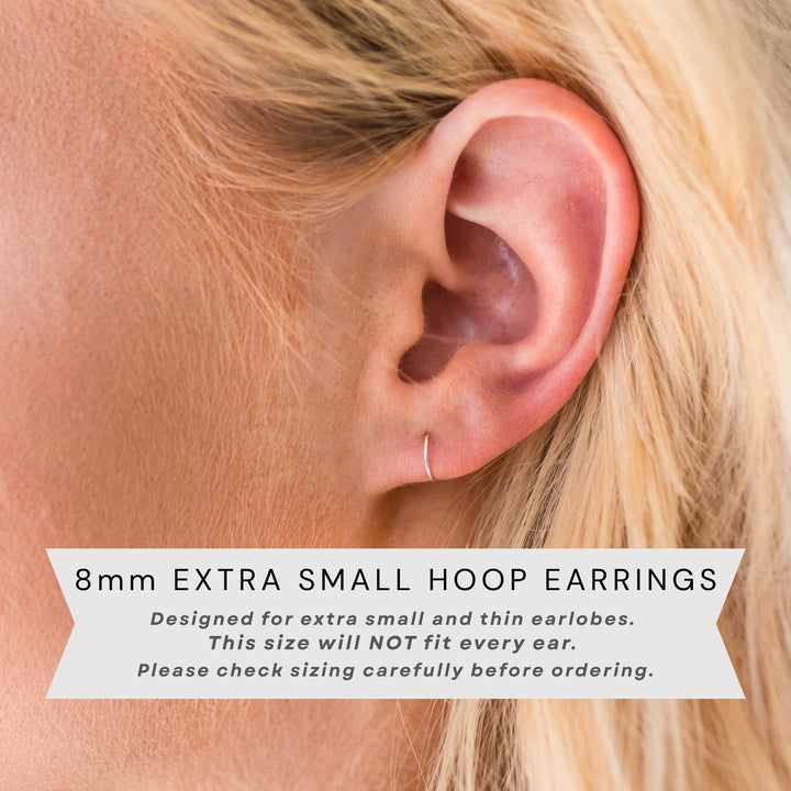 Little Rose Gold Hoops | 14K Rose Huggie Tiny Sleeper Earrings | 24/7 Hypoallergenic - SunlightSilver