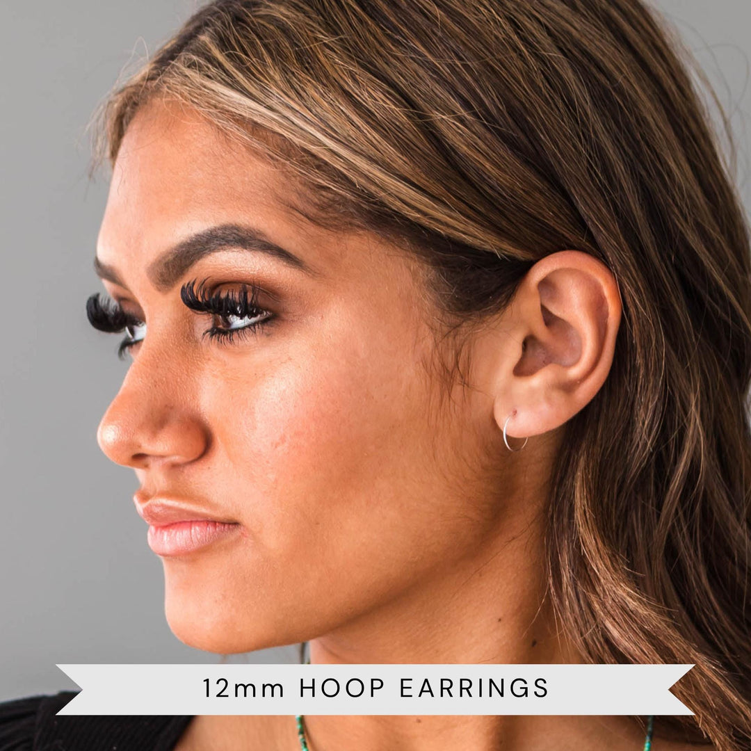 Little Rose Gold Hoops | 14K Rose Huggie Tiny Sleeper Earrings | 24/7 Hypoallergenic - SunlightSilver