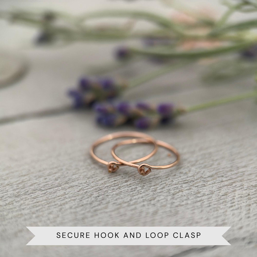Little Rose Gold Hoops | 14K Rose Huggie Tiny Sleeper Earrings | 24/7 Hypoallergenic - SunlightSilver