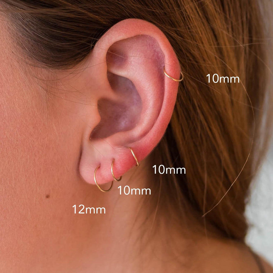 Little Rose Gold Hoops | 14K Rose Huggie Tiny Sleeper Earrings | 24/7 Hypoallergenic - SunlightSilver