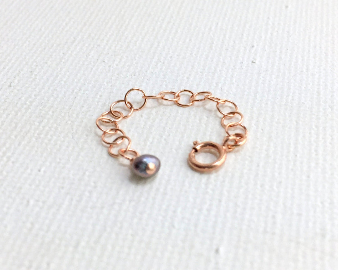 Custom Jewelry Extender in 14k Rose Gold Fill with Freshwater Pearl Charm. Choose your size. Works Great for Layered Necklaces, Bracelets - SunlightSilver