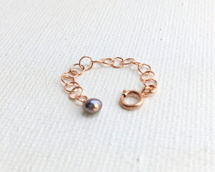 Custom Jewelry Extender in 14k Rose Gold Fill with Freshwater Pearl Charm. Choose your size. Works Great for Layered Necklaces, Bracelets - SunlightSilver