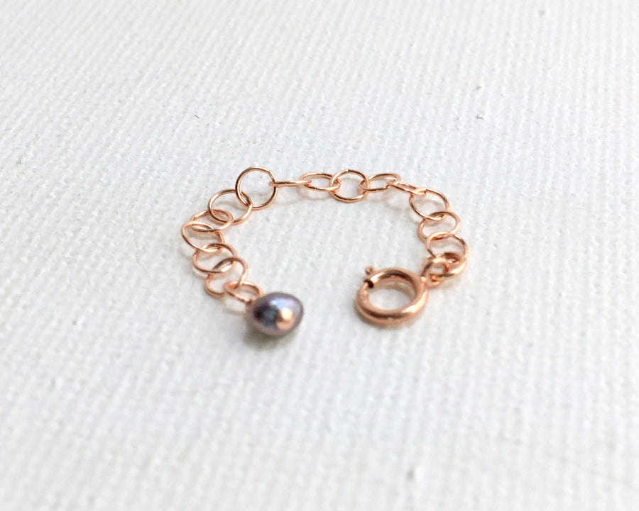 Custom Jewelry Extender in 14k Rose Gold Fill with Freshwater Pearl Charm. Choose your size. Works Great for Layered Necklaces, Bracelets - SunlightSilver