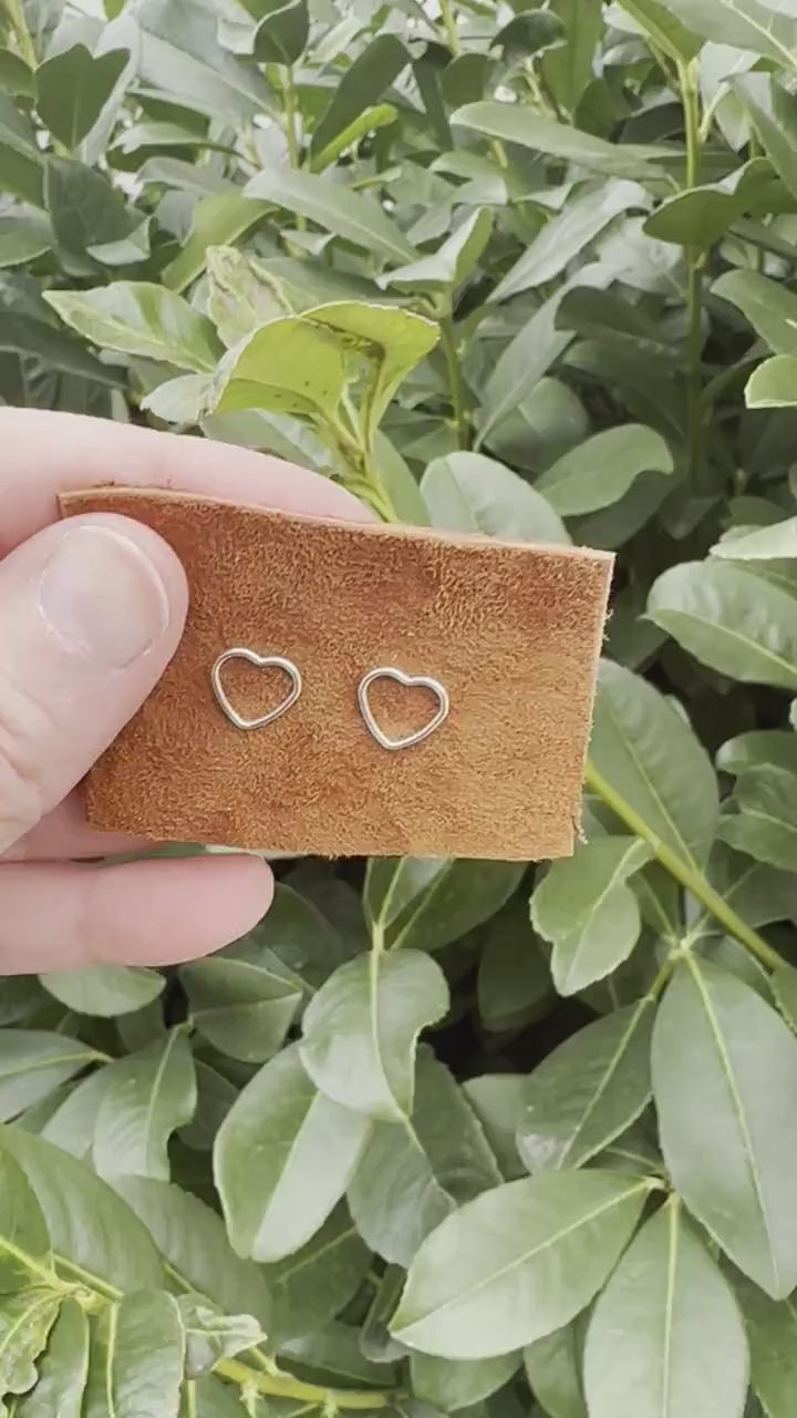 Heart Stud Earrings • Sterling Silver or Gold Filled • Minimalist Dainty Jewelry • Gift for Her