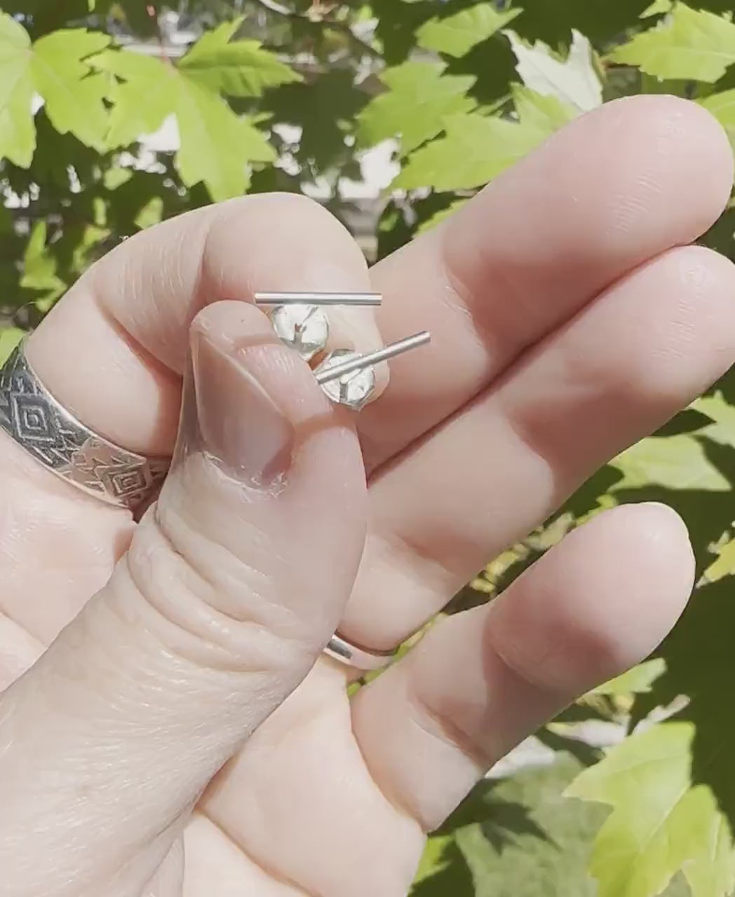 Bar Line Stud Earrings