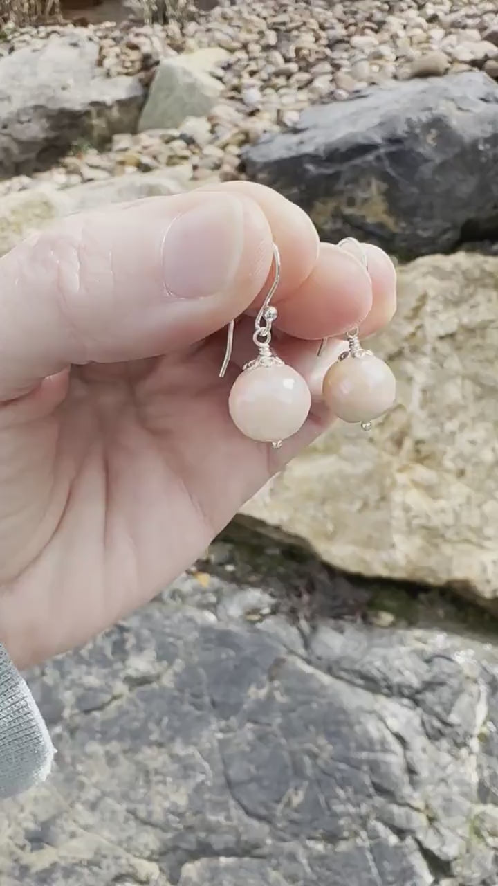 Mystic Moonstone and Sterling Silver Earrings