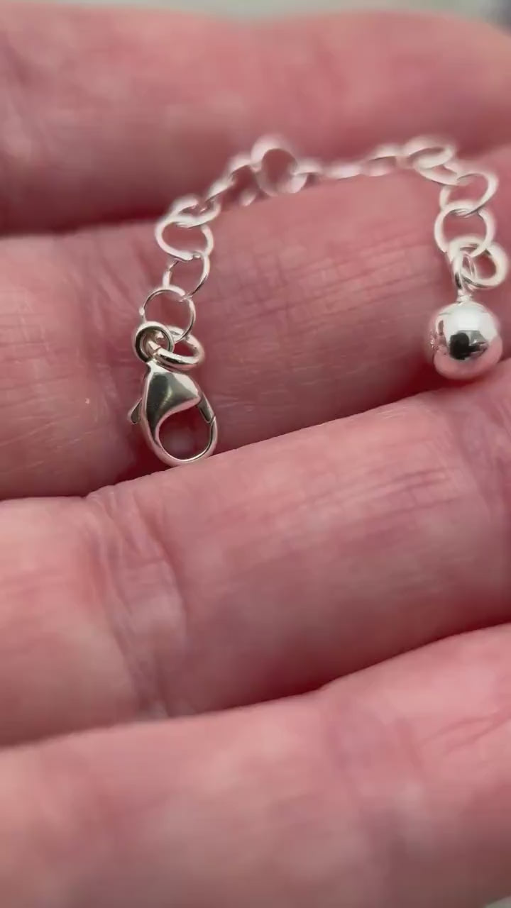 Sterling Silver Necklace Extender with Ball Charm | Interchangeable Layered Necklace Clasp | Untangling Clasp | Multi Necklace Separator