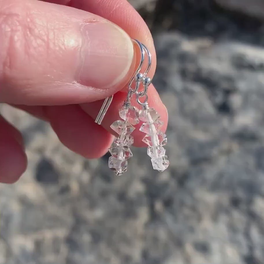 Herkimer Diamond Earrings with Solid Sterling Silver