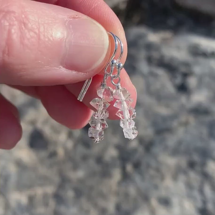 Herkimer Diamond Earrings with Solid Sterling Silver