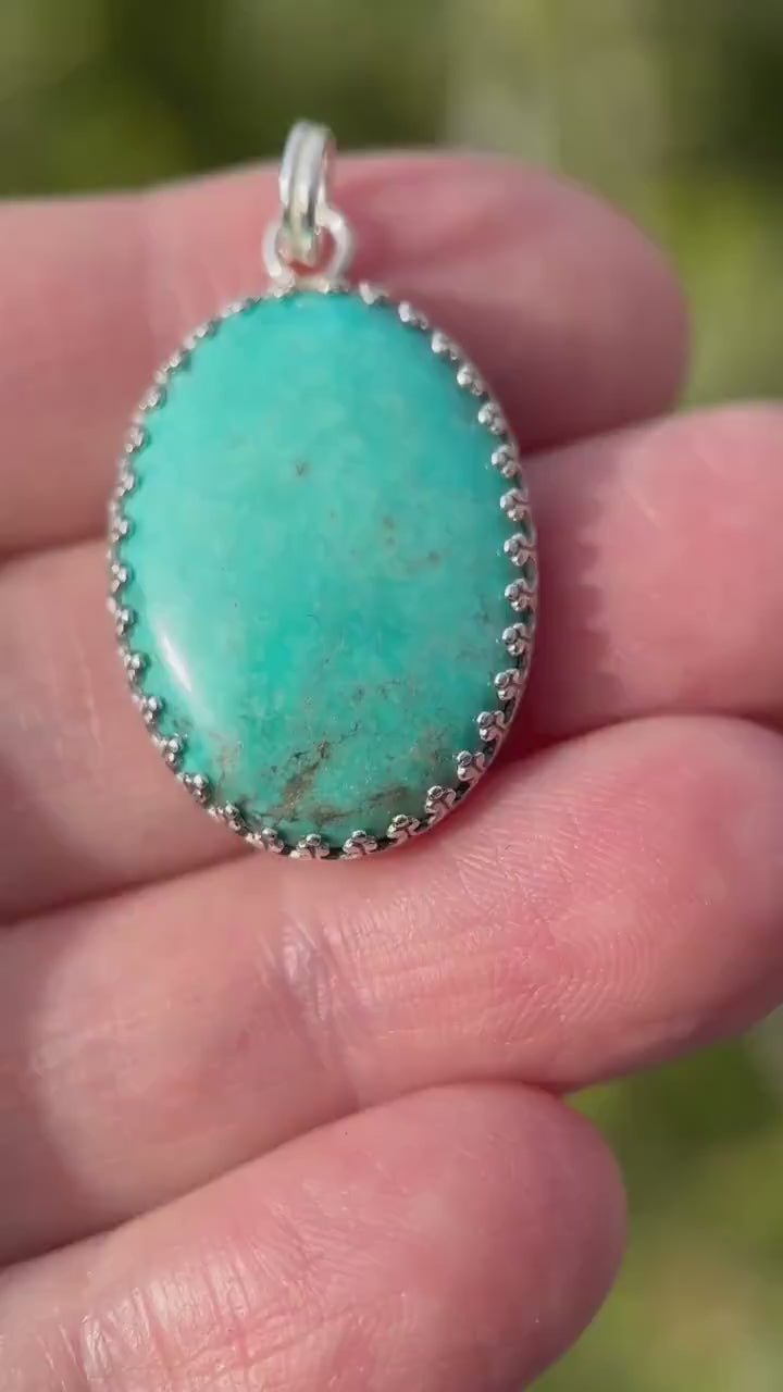 Arizona Kingman Turquoise and Sterling Silver Pendant